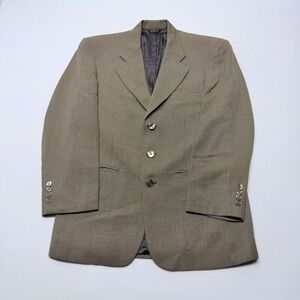 Masters Apparel Mens 3 Button Blazer Sport Coat Brown Micro Check Made inUSA 38R
